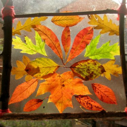 Art And Craft With Mother Nature-Fun Fall Leaf Crafts for Kids Leaf Art Glass