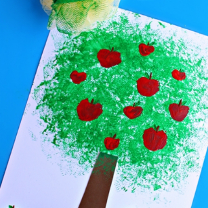 Apple Crafts & Activities for Preschool Brushed Painting Of Apple Tree