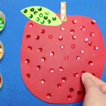 Apple Crafts & Activities for Preschool Apple Crafted With Some Shiny Buttons