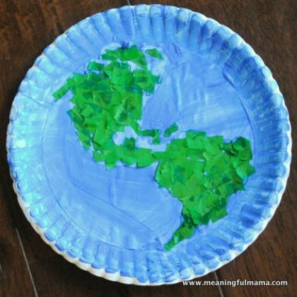 Art And Craft With Tissue-Easy Tissue Paper Crafts For Kids Paper Plate Earth
