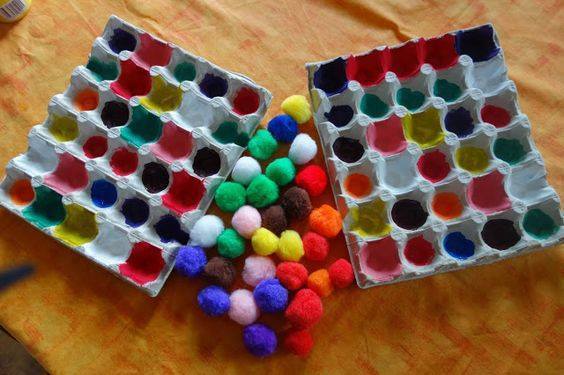 Fun color learning activities for kids Colourful Egg Tray