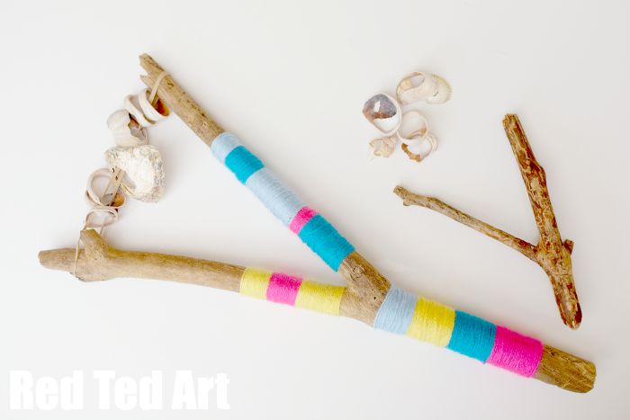 Nature Inspired Crafts Activities for Kids Broken Shell & Stick Rattle