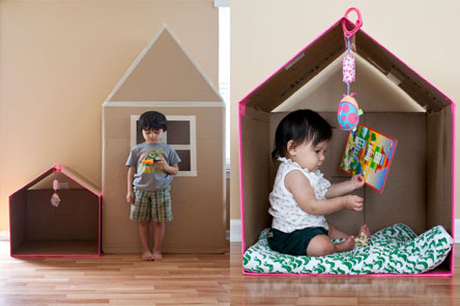 DIY Play House For Kids Using Cardboard Boxes