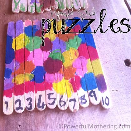 Number Learning Activities For Kids Popsicle Stick Counting Puzzles