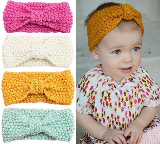 Tiaras you want to put on your daughter-Bows And Headbands for Children Knitted Head Band