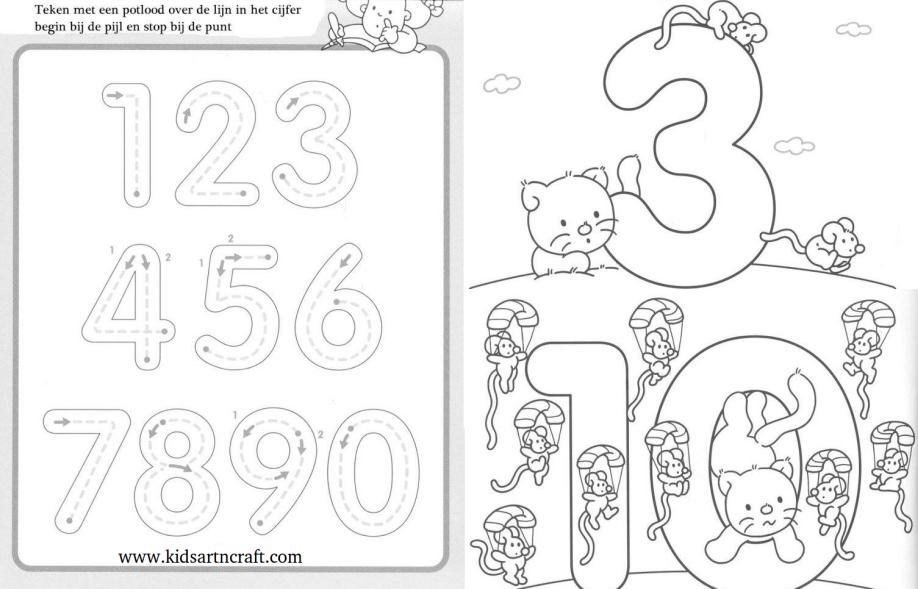 Free Printable Worksheets For Kids Dotted Numbers To Trace 1 10 Worksheets Preschool Number