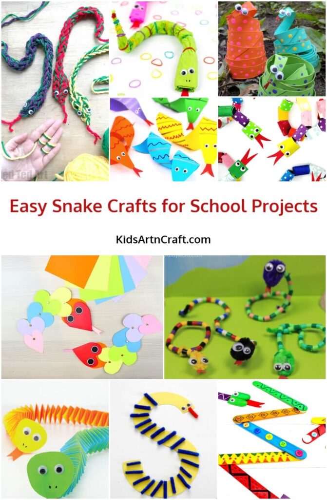 Easy Snake Crafts for School Projects - Kids Art & Craft