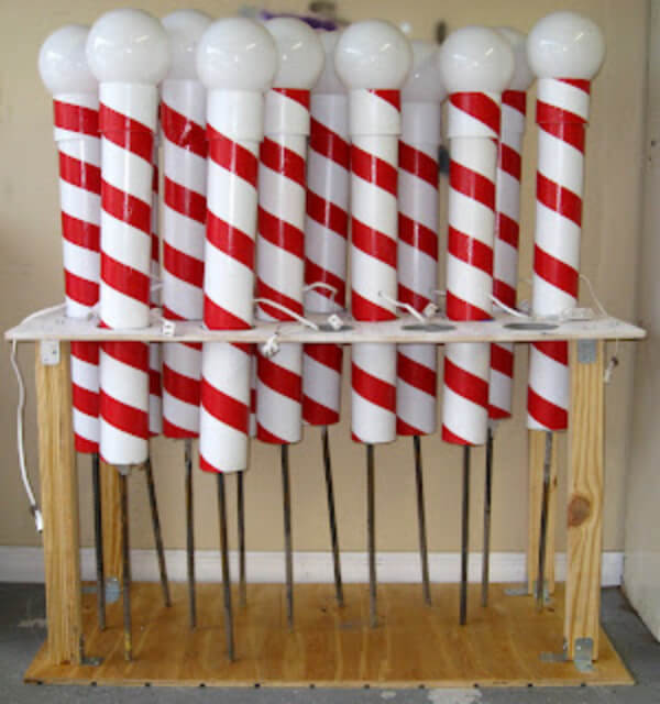PVC Pipes Projects for Kids : Outdoor Christmas Light Decoration Craft Idea With PVC Pipes