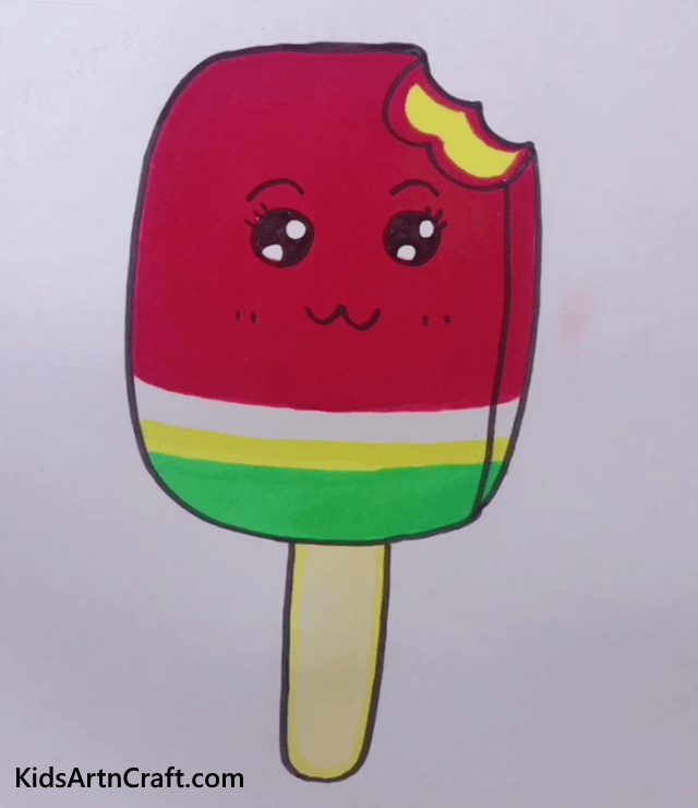 icecreme red green drawing coloring kids