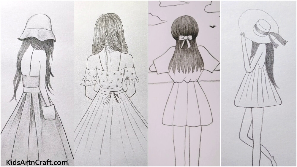 Learn How to Draw a Pretty Girl Sitting (Girls) Step by Step : Drawing  Tutorials
