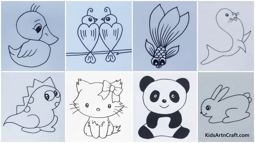 70 easy drawings for kids to develop their creativity and imagination