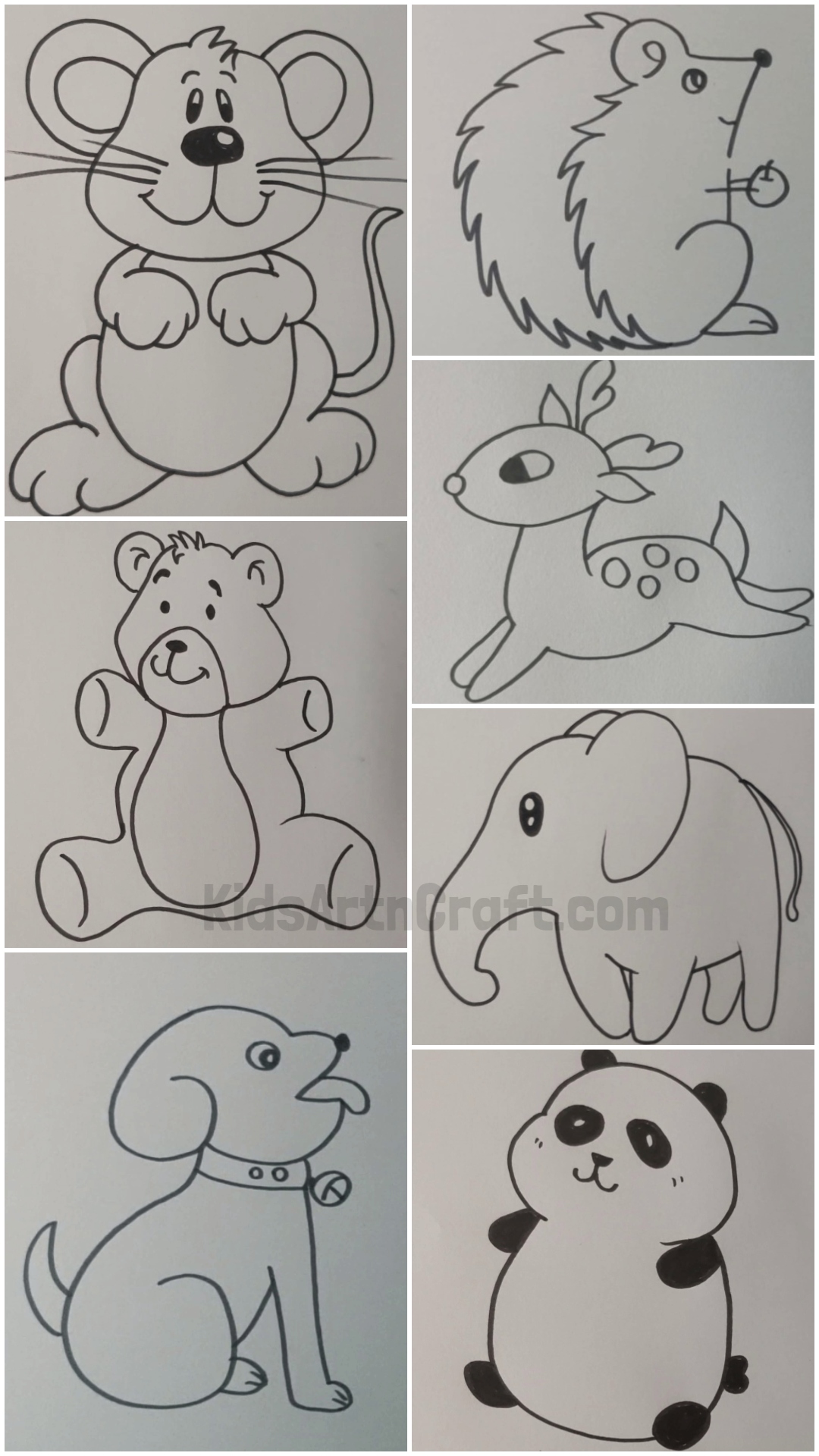 easy to draw cute animal drawings for kids project FS Kidsartncraft 16 4