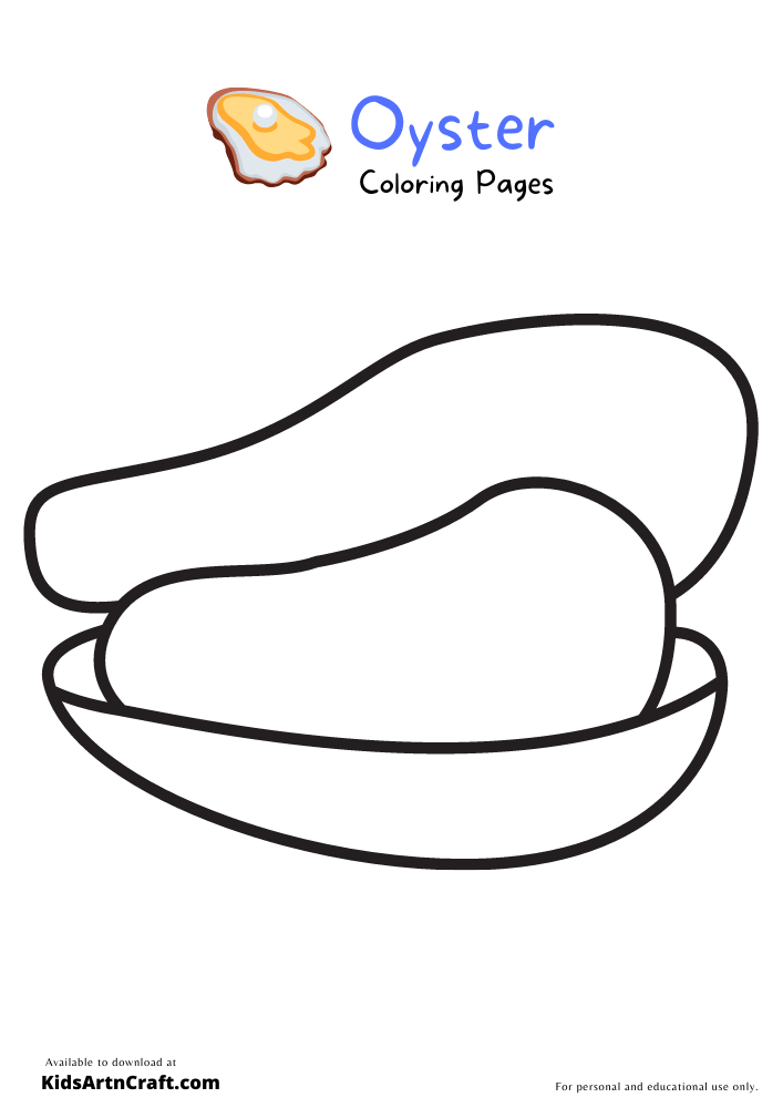 Oyster Coloring Pages For Kids – Free Printables - Kids Art & Craft