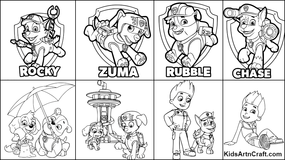 PAW Patrol Coloring Pages For Kids-Free Printables - Kids Art & Craft