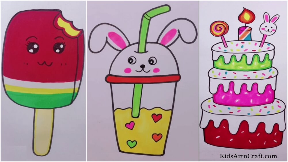 How to Draw an Ice-cream || Ice-cream Drawing || cute ice-cream drawing ||  viral video | Cute ice cream drawing, Drawings, Cute