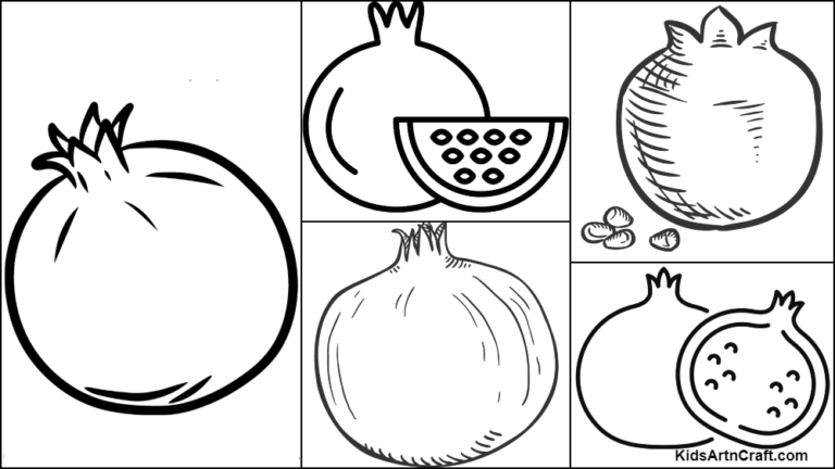 Pomegranate Coloring Pages For Kids – Free Printables - Kids Art & Craft