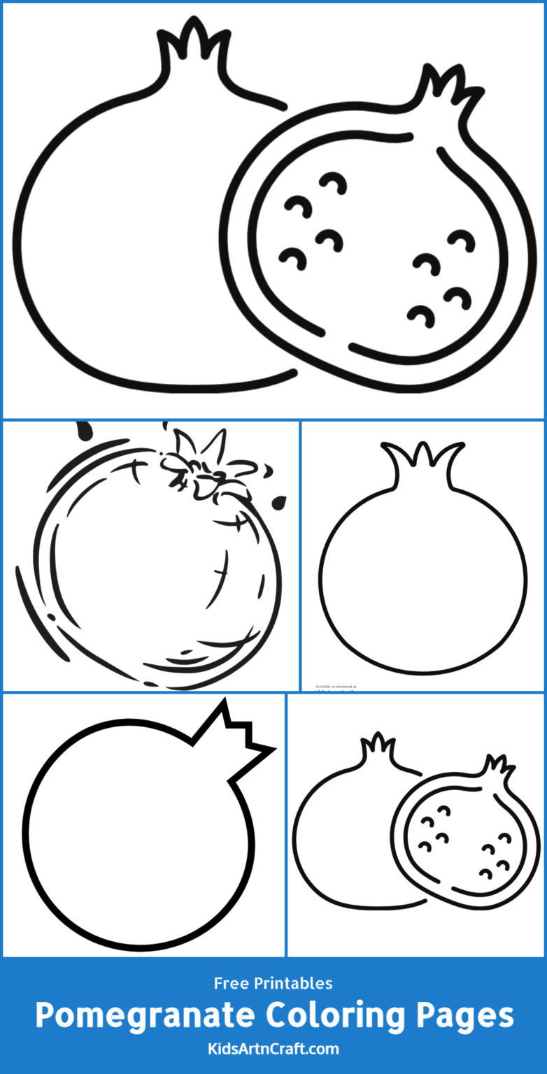 Pomegranate Coloring Pages For Kids – Free Printables - Kids Art & Craft