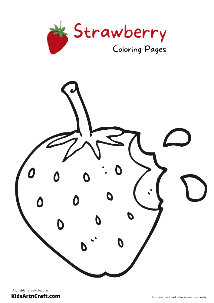 Strawberry Coloring Pages For Kids – Free Printables- Pages of Strawberries that Children Can Color