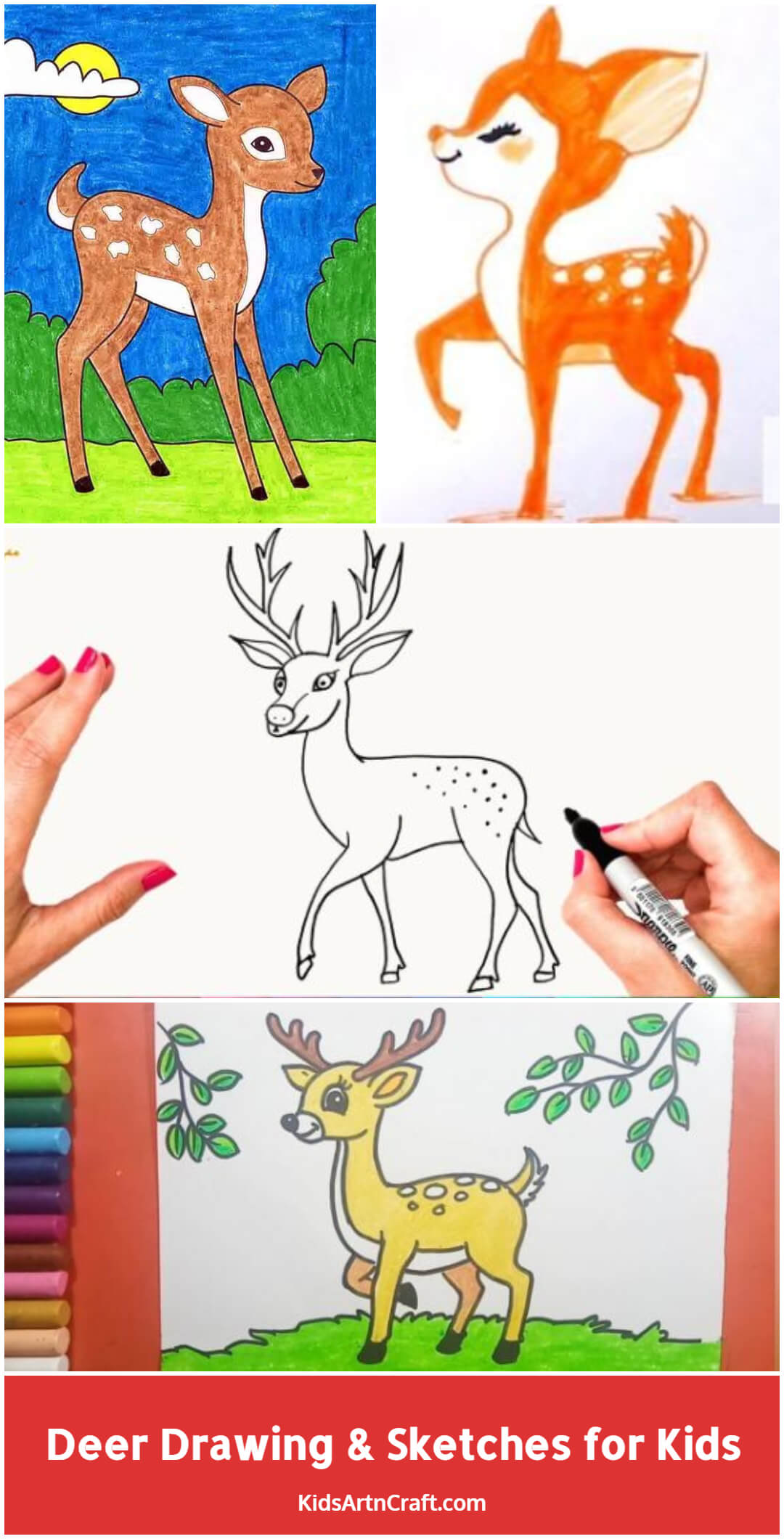 Christmas Reindeer Drawing (easy) - HelloArtsy