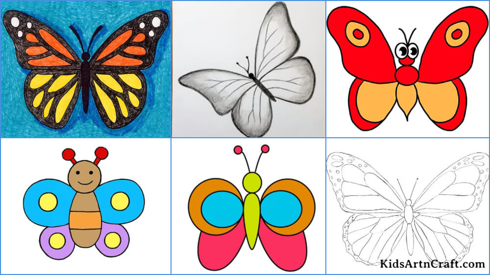 How to Draw a BUTTERFLY! Super Easy for Kids - Easy Kids Drawings