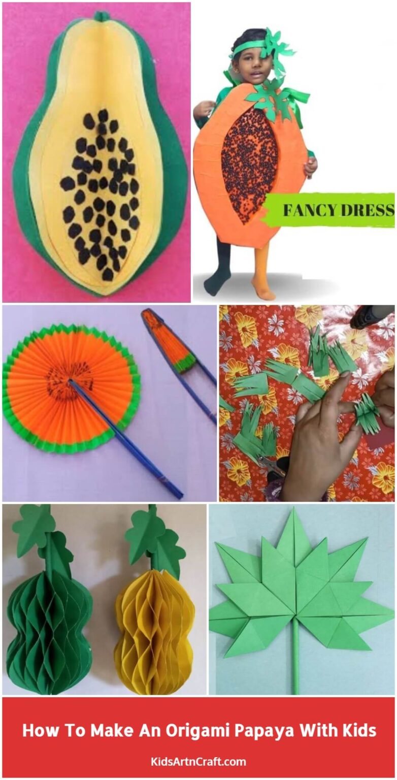 How To Make An Origami Papaya With Kids - Kids Art & Craft