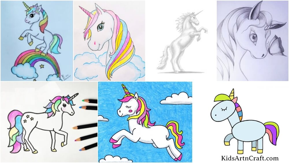 How to Draw a Unicorn Head  Easy Drawing Art