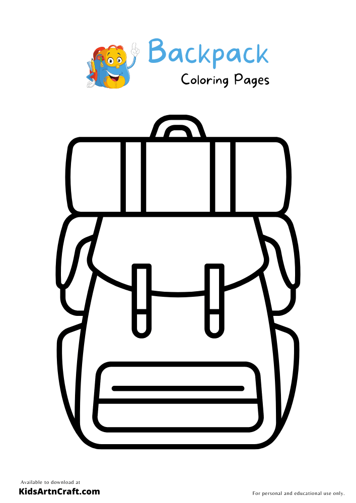 Backpack (School Bag) Coloring Pages For Kids – Free Printables - Kids ...