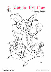 Cat in the Hat Coloring Pages For Kids – Free Printables - Kids Art & Craft