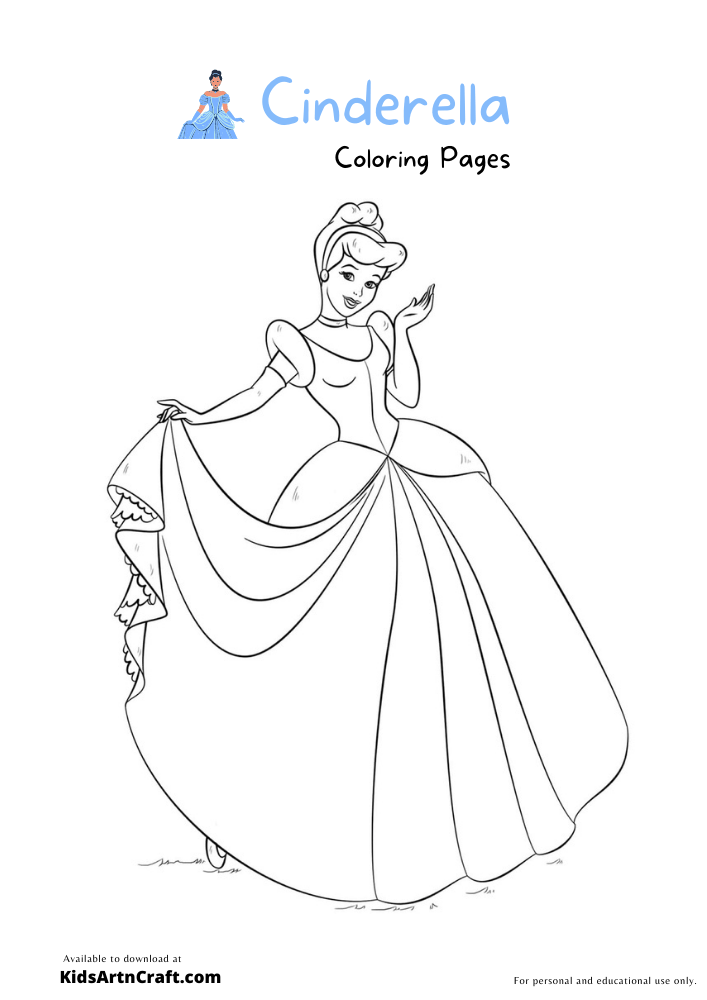 550 Collections New Cinderella Coloring Pages  Best Free