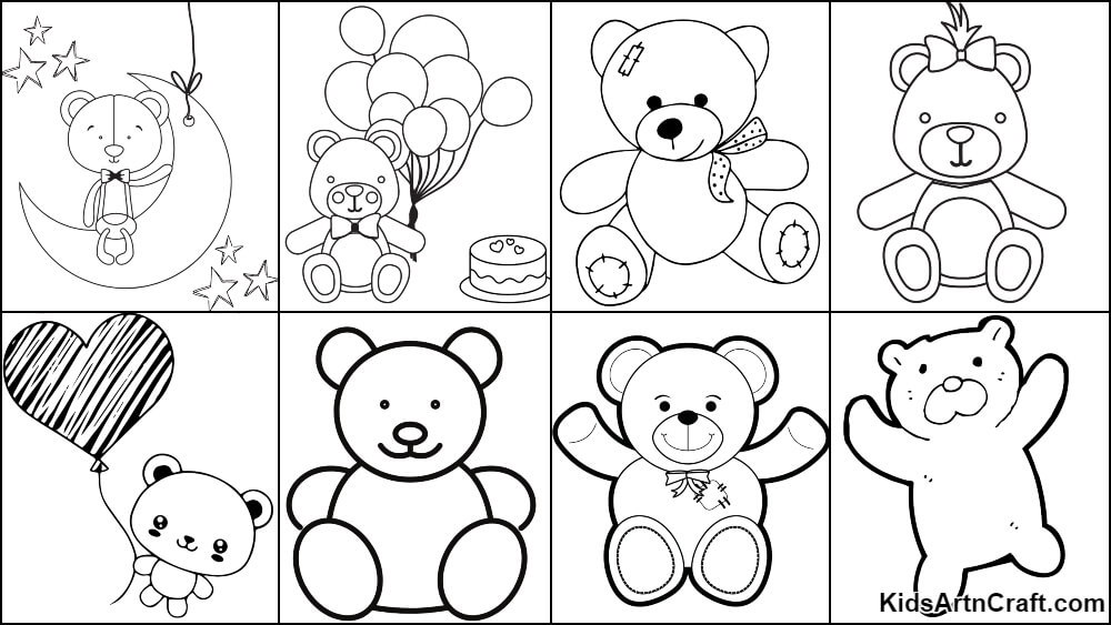 Cute Cheerful Teddy Bear, Animal Illustration and Sketch. Design for  Children S Coloring Book, Coloring Page Stock Vector - Illustration of  cartoon, line: 249390106