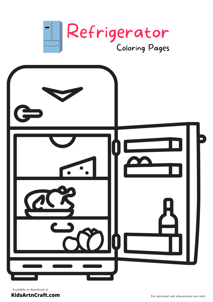 refrigerator coloring page