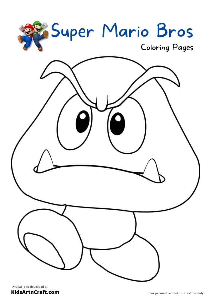 Super Mario Bros Coloring Pages For Kids – Free Printables - Kids Art ...