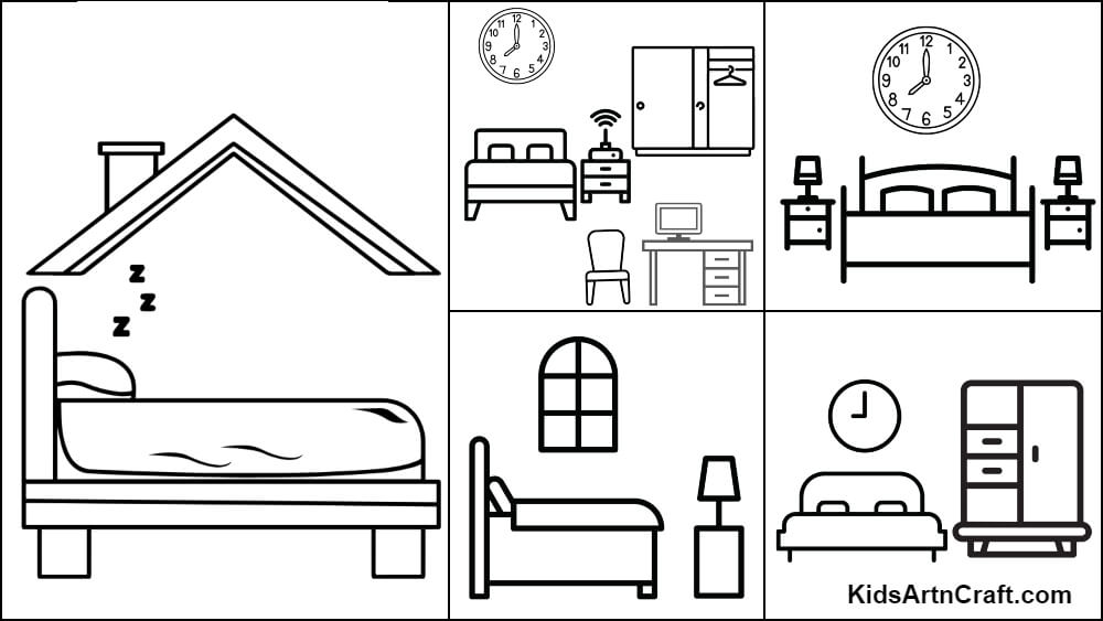 bedroom coloring pages printable