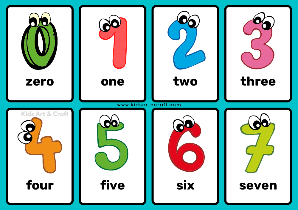 Numbers Flashcards For Preschoolers Free Printable Worksheet Kids