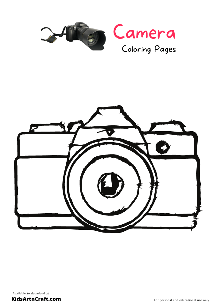 Camera Coloring Pages For Kids – Free Printable - Kids Art & Craft