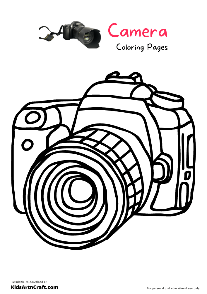 Camera Coloring Pages For Kids – Free Printable - Kids Art & Craft