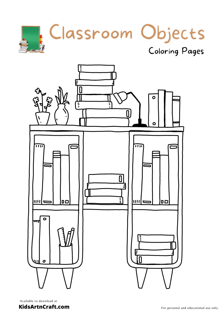 classroom objects coloring pages