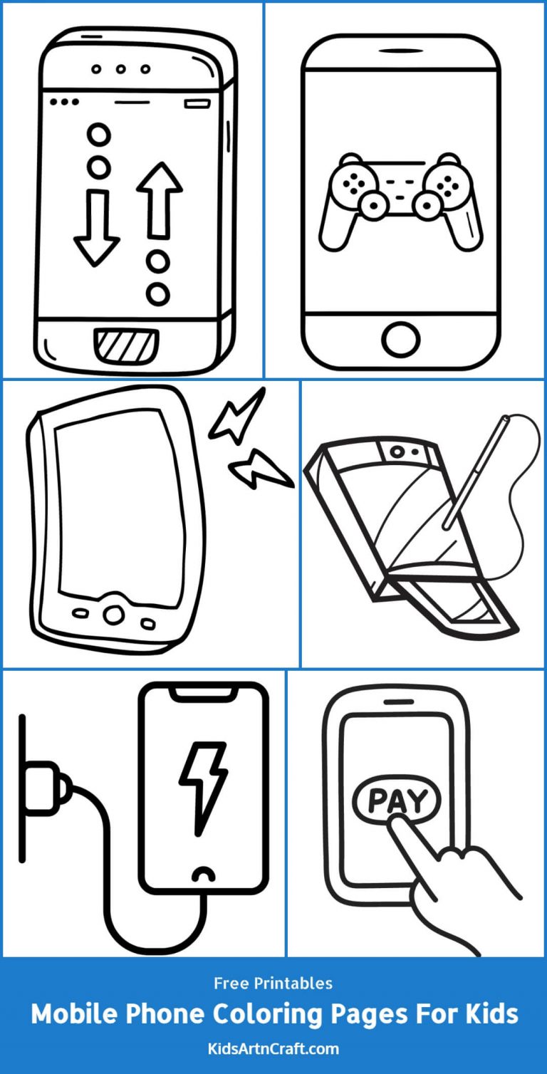 Mobile Phone Coloring Pages For Kids-Free Printable - Kids Art & Craft