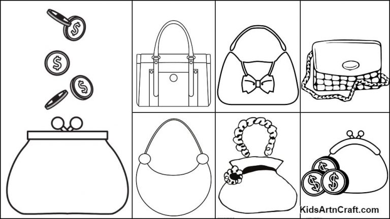 Purse Coloring Pages For Kids – Free Printable - Kids Art & Craft