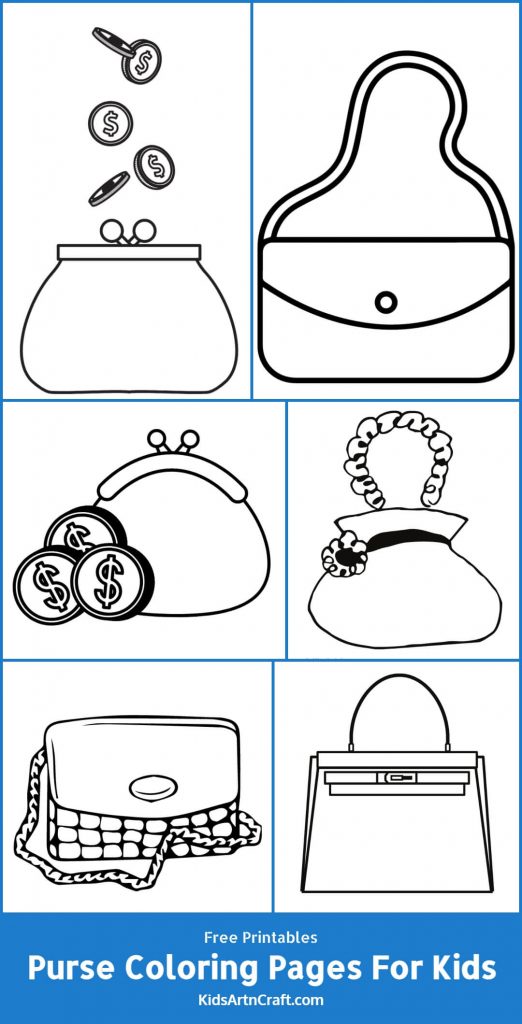 Purse Coloring Pages For Kids - Free Printable - Kids Art & Craft