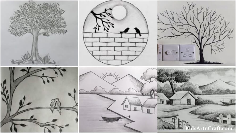 simple wall pencil drawings for kids Kidsartncraft feb