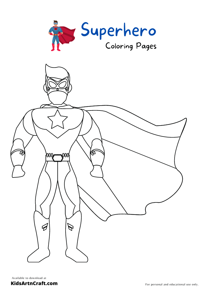 superhero cape coloring page
