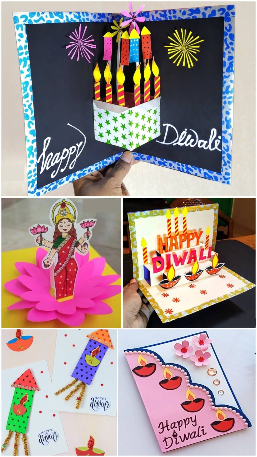 Sparkling Handmade Quilled Diwali Greeting Card D15