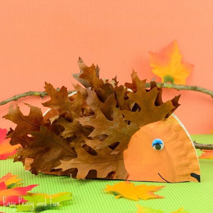 Hedgehog Fall Craft Using Paper Plate For Kids