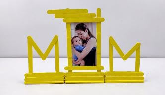 DIY Picture Frame Mother's Day Craft Idea Using Popsicle Stick