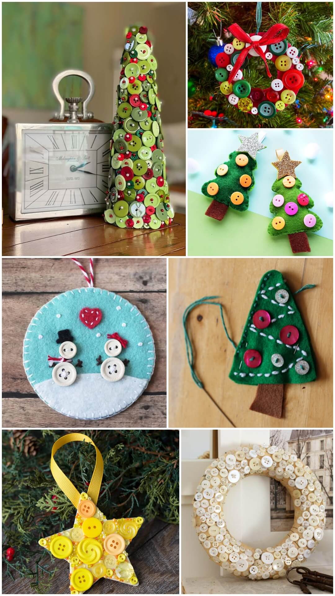 Christmas Decoration Craft With Buttons - Kids Art & Craft