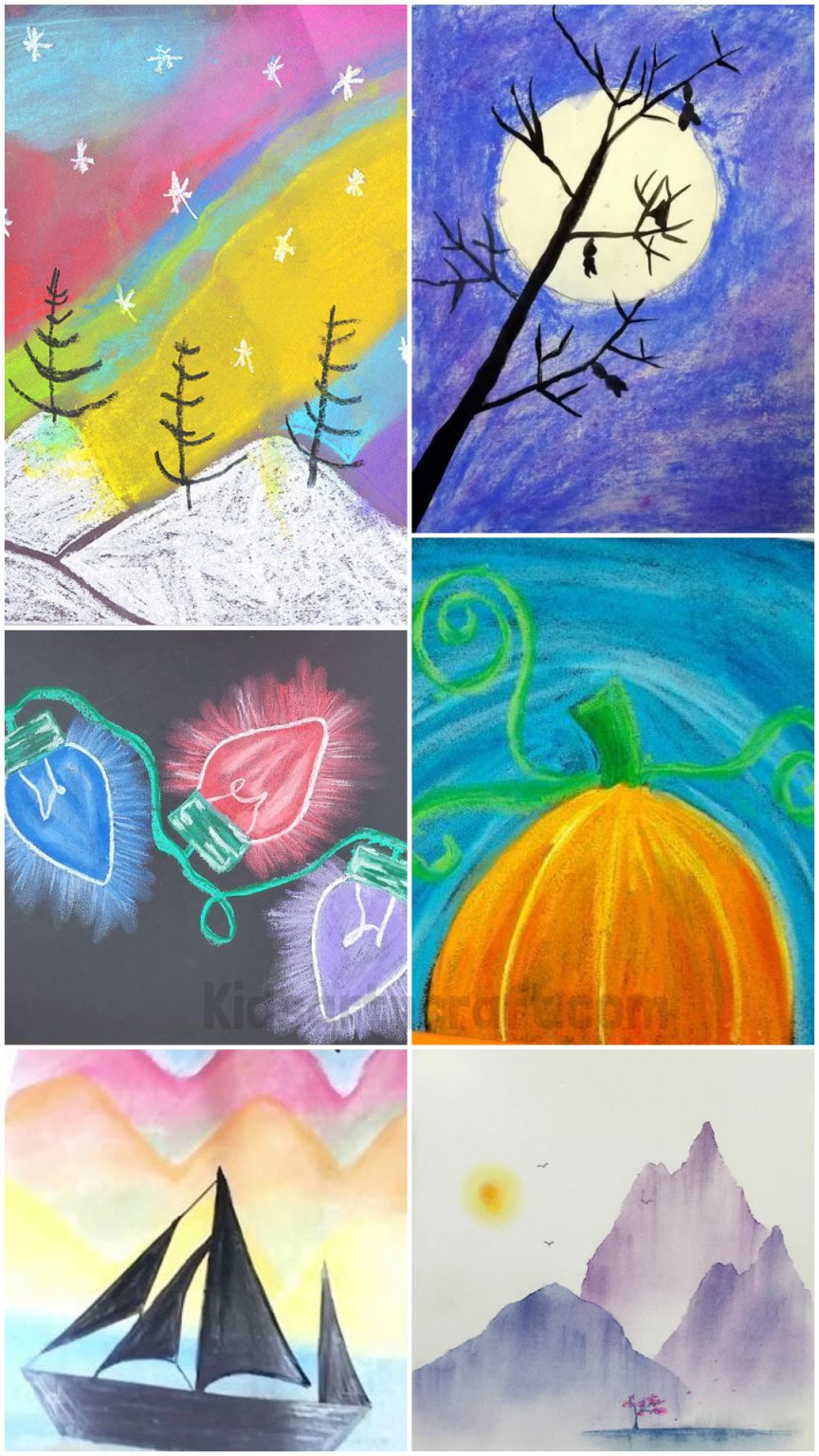 Easy Chalk Drawings on Paper For Kids And Beginners Kids Art & Craft
