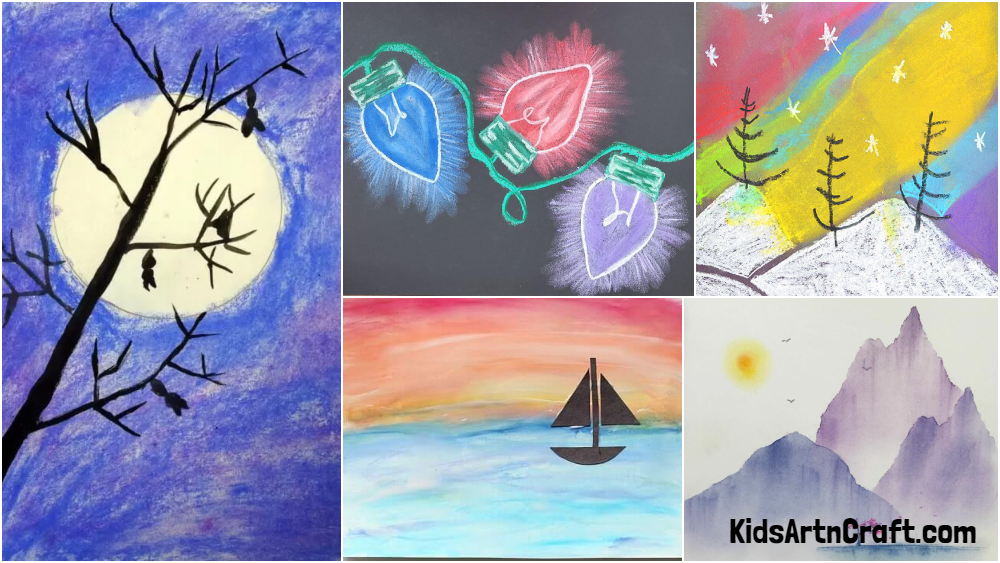 Easy Chalk Drawings on Paper For Kids And Beginners Kids Art & Craft