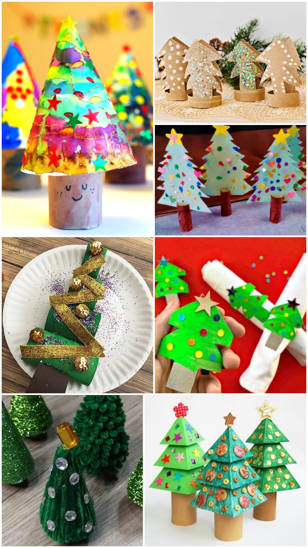 Toilet Paper Roll Christmas Tree Craft - The Resourceful Mama