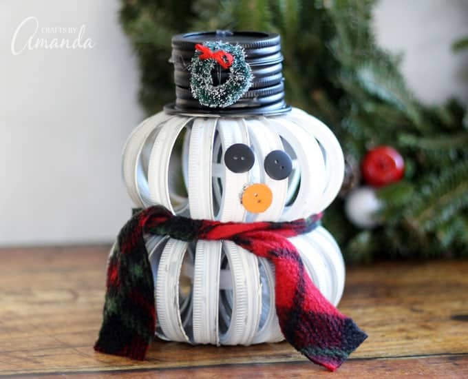 Let's Make A Cute Snowman With Mason Jar Lid